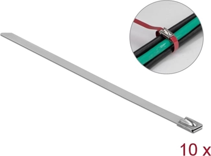 Attēls no Delock Stainless Steel Cable Ties L 300 x W 7.9 mm 10 pieces