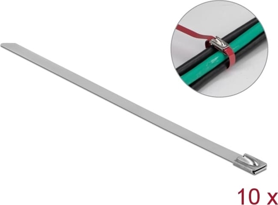 Picture of Delock Stainless Steel Cable Ties L 300 x W 7.9 mm 10 pieces