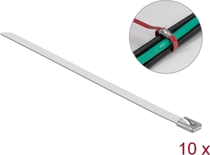 Picture of Delock Stainless Steel Cable Ties L 400 x W 7.9 mm white 10 pieces