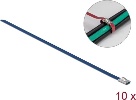 Picture of Delock Stainless Steel Cable Ties L 500 x W 4.6 mm blue 10 pieces