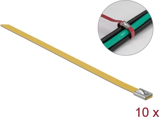 Picture of Delock Stainless Steel Cable Ties L 500 x W 7.9 mm yellow 10 pieces