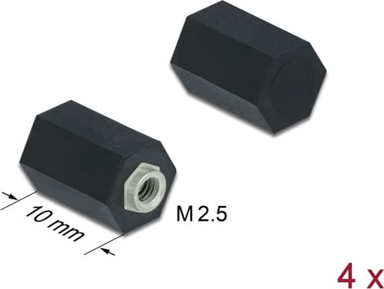 Picture of Delock Standoff M2.5, hexagon, inside, 10 mm black 4 pcs