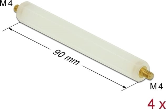 Picture of Delock Standoff M4 x M4, hexagon, outside / outside, 90 mm natural 4 pcs