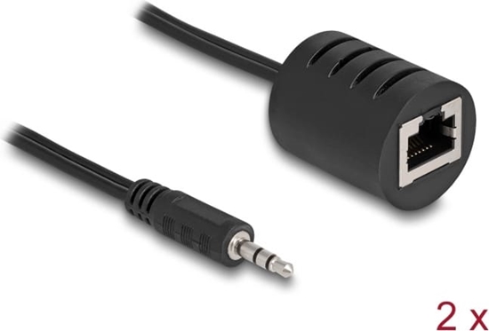 Picture of Delock Stereo Audio Extender RJ45 jack to 3.5 mm stereo jack male Cat.5 up to 50 m set 2 pieces