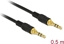 Изображение Delock Stereo Jack Cable 3.5 mm 3 pin male > male 0.5 m black