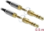 Изображение Delock Stereo Jack Cable 3.5 mm 3 pin male to male with screw adapter 0.5 m