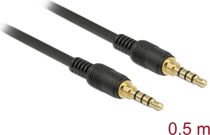 Picture of Delock Stereo Jack Cable 3.5 mm 4 pin male > male 0.5 m black