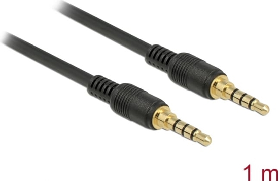 Picture of Delock Stereo Jack Cable 3.5 mm 4 pin male > male 1 m black