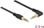 Picture of Delock Stereo Jack Cable 3.5 mm 4 pin male > male angled 0.5 m black