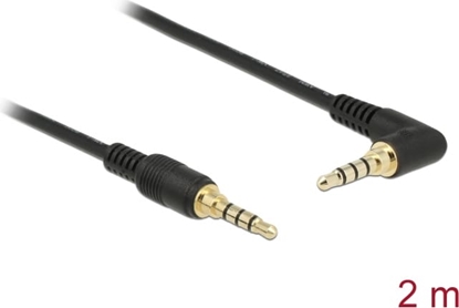 Picture of Delock Stereo Jack Cable 3.5 mm 4 pin male > male angled 2 m black