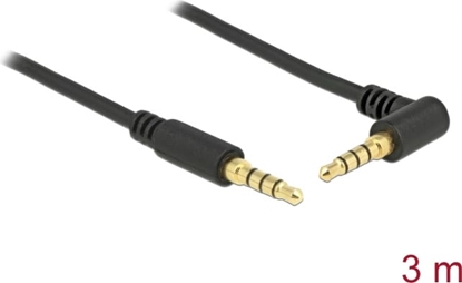 Picture of Delock Stereo Jack Cable 3.5 mm 4 pin male > male angled 3 m black