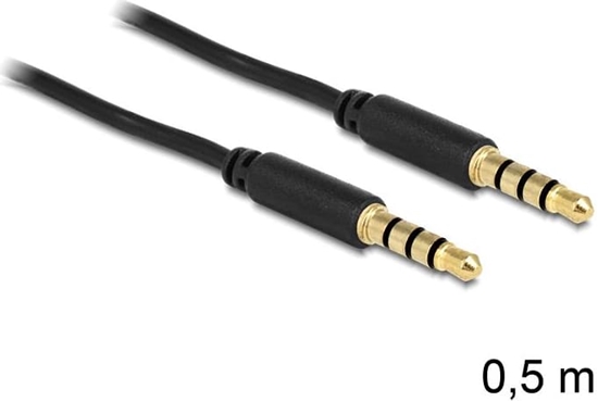 Picture of Delock Stereo Jack Cable 3.5 mm 4 pin male to male 0.5 m black