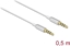 Picture of Delock Stereo Jack Cable 3.5 mm 4 pin male to male Ultra Slim 0.5 m white