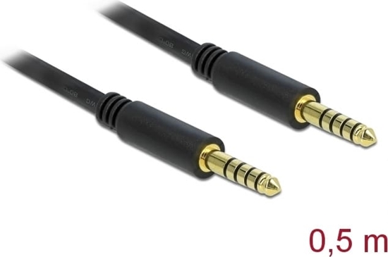 Picture of Delock Stereo Jack Cable 4.4 mm 5 pin male to male 0.5 m black