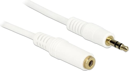 Picture of Delock Stereo Jack Extension Cable 3.5 mm 3 pin male > female 1 m white
