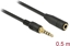 Attēls no Delock Stereo Jack Extension Cable 3.5 mm 4 pin male to female 0.5 m black
