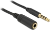 Picture of Delock Stereo Jack Extension Cable 3.5 mm 4 pin male to female 0.5 m black