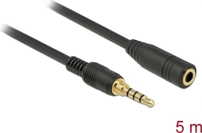 Picture of Delock Stereo Jack Extension Cable 3.5 mm 4 pin male to female 5 m black