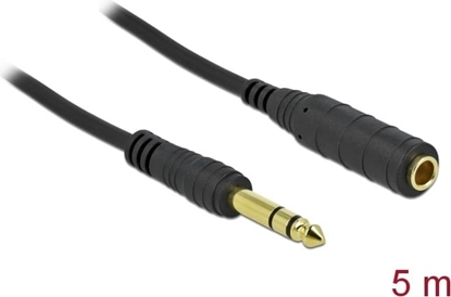 Picture of Delock Stereo Jack Extension Cable 6.35 mm 3 pin male to female 5 m black