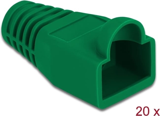 Picture of Delock Strain relief for RJ45 plug green 20 pieces