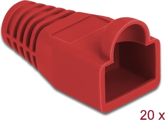 Picture of Delock Strain relief for RJ45 plug red 20 pieces