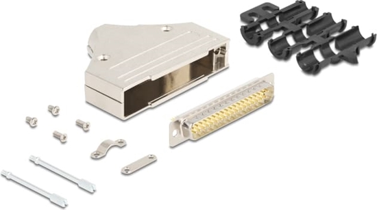 Picture of Delock Sub-D connector housing 37 pin metal including male connector and mounting material