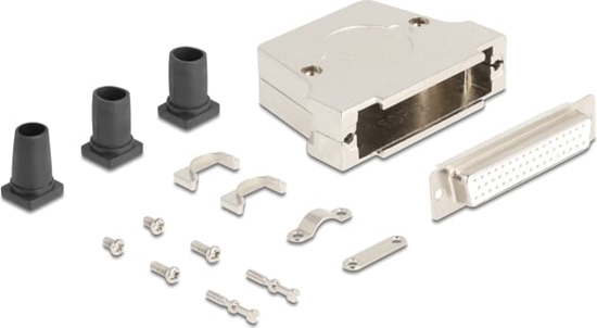 Picture of Delock Sub-D connector housing 50 pin metal including female connector and mounting material