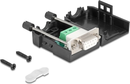 Picture of Delock Sub-D connector housing 9 pin serial made of plastic including terminal block Connector socket for RS-232/RS-485/CANBUS