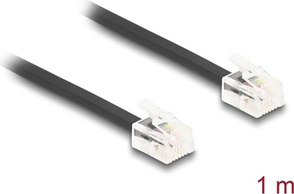 Attēls no Delock Telephone Cable RJ11 plug to RJ11 plug black 1 m