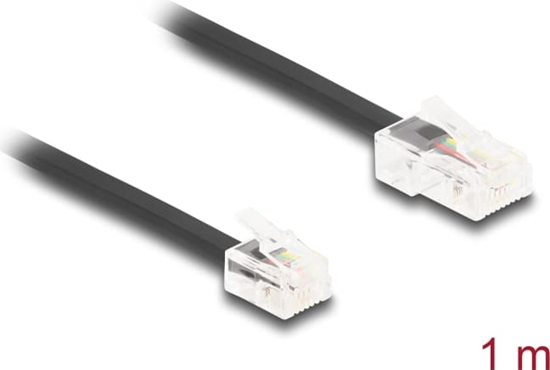 Picture of Delock Telephone Cable RJ45 plug to RJ11 plug black 1 m