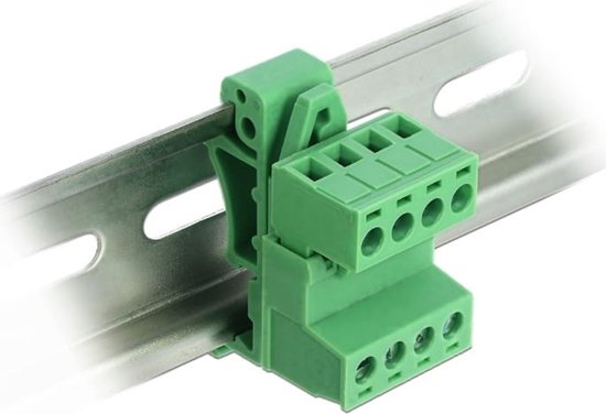 Picture of Delock Terminal Block Set for DIN Rail 4 pin with pitch 5.08 mm angled