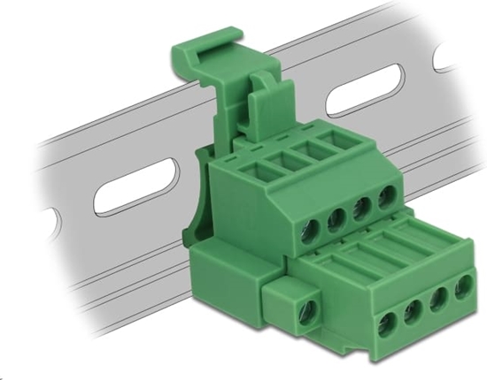 Изображение Delock Terminal block set for DIN rail 4 pin with screw lock