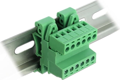Attēls no Delock Terminal Block Set for DIN Rail 6 pin with pitch 5.08 mm angled