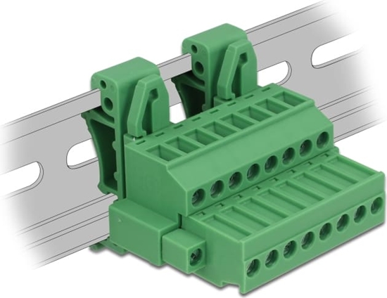 Picture of Delock Terminal block set for DIN rail 8 pin with screw lock