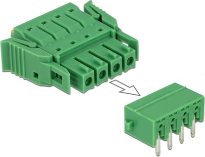 Attēls no Delock Terminal block set for PCB 4 pin 3.81 mm pitch horizontal