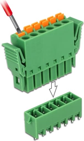 Изображение Delock Terminal block set for PCB 6 pin 3.81 mm pitch vertical