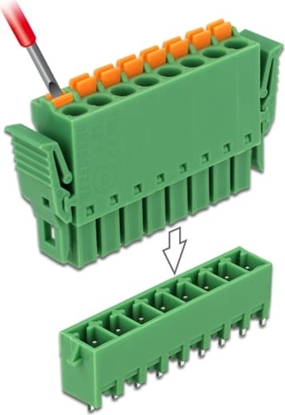 Attēls no Delock Terminal block set for PCB 8 pin 3.81 mm pitch vertical