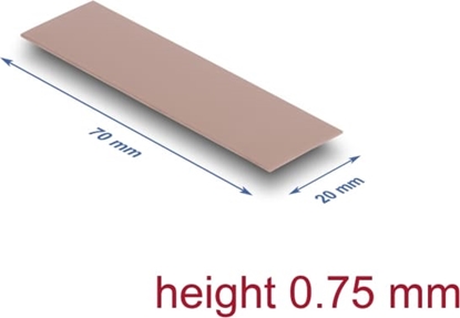 Attēls no Delock Thermal Conductive Pad 70 x 20 x 0.75 mm for M.2 modules 3.0 W/mK - non-silicone