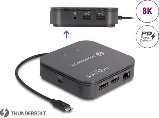 Picture of Delock Thunderbolt™ 3 Mini Docking Station 8K - DisplayPort / HDMI / USB / LAN / Audio / PD 3.0