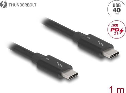 Attēls no Delock Thunderbolt™ 4 Cable 40 Gbps PD 3.1 240 W 1 m black