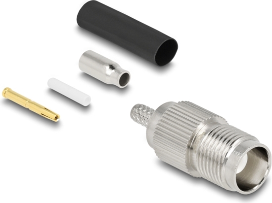 Picture of Delock TNC jack for crimping RG-174 / RG-316 with matching shrink tube