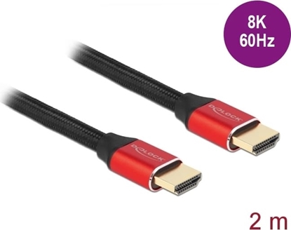 Attēls no Delock Ultra High Speed HDMI Cable 48 Gbps 8K 60 Hz red 2 m certified