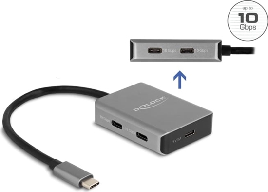 Picture of Delock USB 10 Gbps 4 Port USB Type-C™ Hub with USB Type-C™ connector