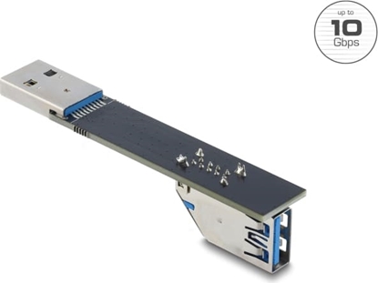 Attēls no Delock USB 10 Gbps Adapter USB Type-A female to male rotated 90° downwards