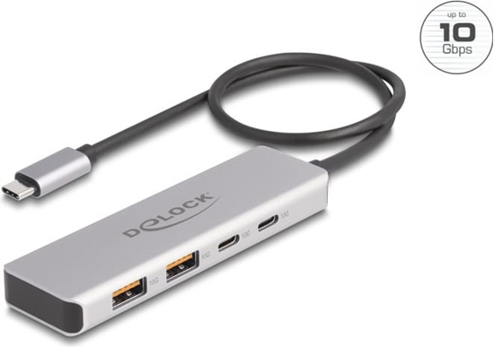 Picture of Delock USB 10 Gbps USB Type-C™ Hub with 2 x USB Type-A and 2 x USB Type-C™ with 35 cm connection cable