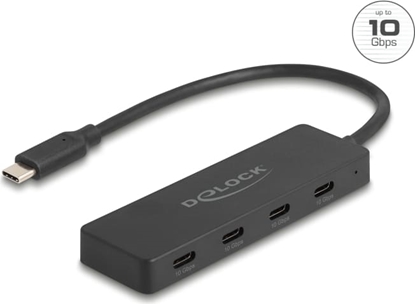 Attēls no Delock USB 10 Gbps USB Type-C™ Hub with 4 x USB Type-C™ female black
