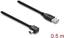 Attēls no Delock USB 2.0 Cable Type-A male to Type Mini-B male right angled 0.5 m