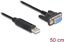 Attēls no Delock USB 2.0 to Serial RS-232 Adapter Sub-D 9 female with screws compact connector housing 50 cm FTDI