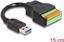 Picture of Delock USB 3.2 Gen 1 Cable Type-A male to Terminal Block Adapter with push button 15 cm