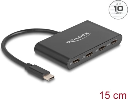 Attēls no Delock USB 3.2 Gen 2 USB Type-C™ Hub with 4 x USB Type-C™ female – 10 Gbps
